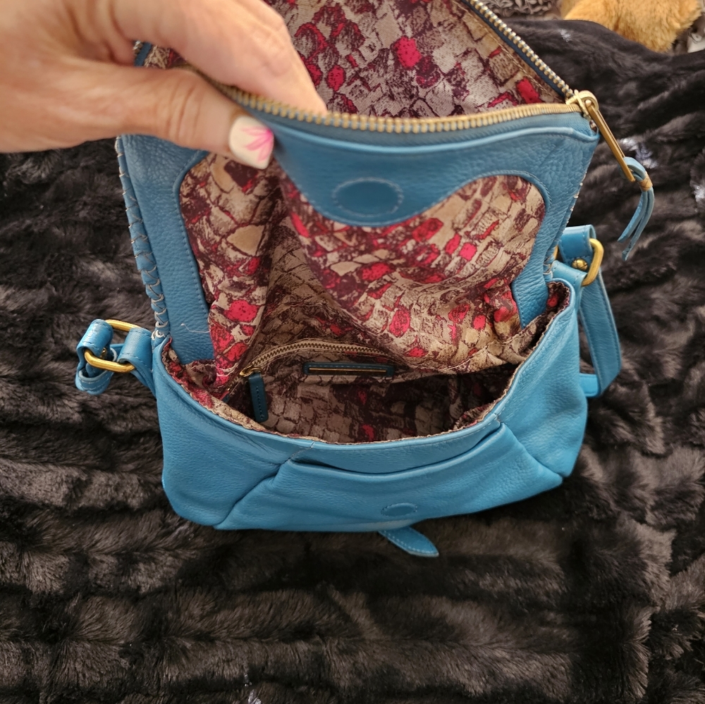 Elliott Lucca Blue Jean Leather Crossbody Bag - Picture 6 of 15
